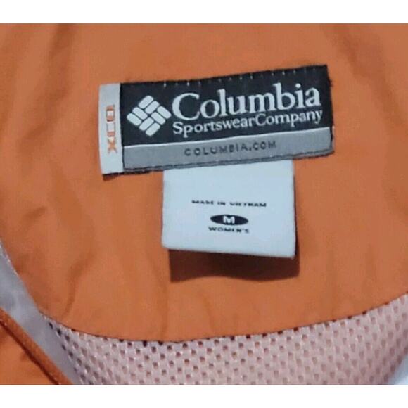 Columbia XCO Jacket Women Medium Orange White PACKABLE Full Zip Hooded Softshell - Picture 3 of 11